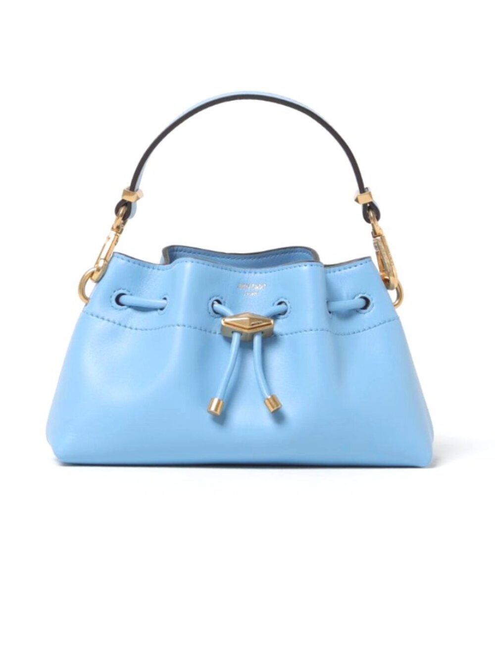 Jimmy Choo Light Blue Leather Drawstring Mini Bag